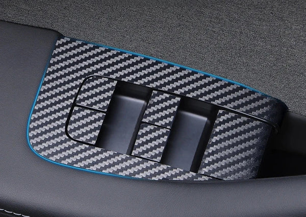 Carbon Fiber Door Window Button Sticker LHD for Tesla Model 3- 2024 Highland  is available at Ludicrous EV.
