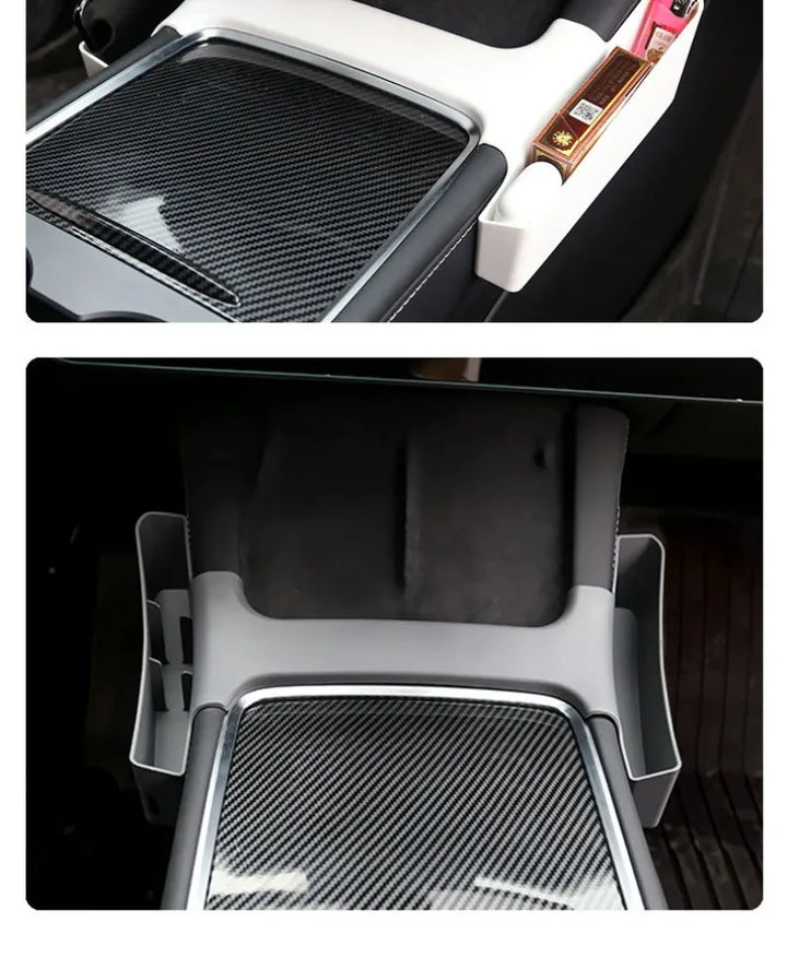 Armrest Side Storage Box & Gap Organizer Tray – Center Console Interior Accessories for Tesla Model 3 & Y is available at Ludicrous EV.