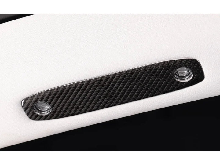 Real Carbon Fiber Reading Light Decorative Sticker Cover for Tesla Model 3/Model Y 2017-2023 is available at Ludicrous EV.