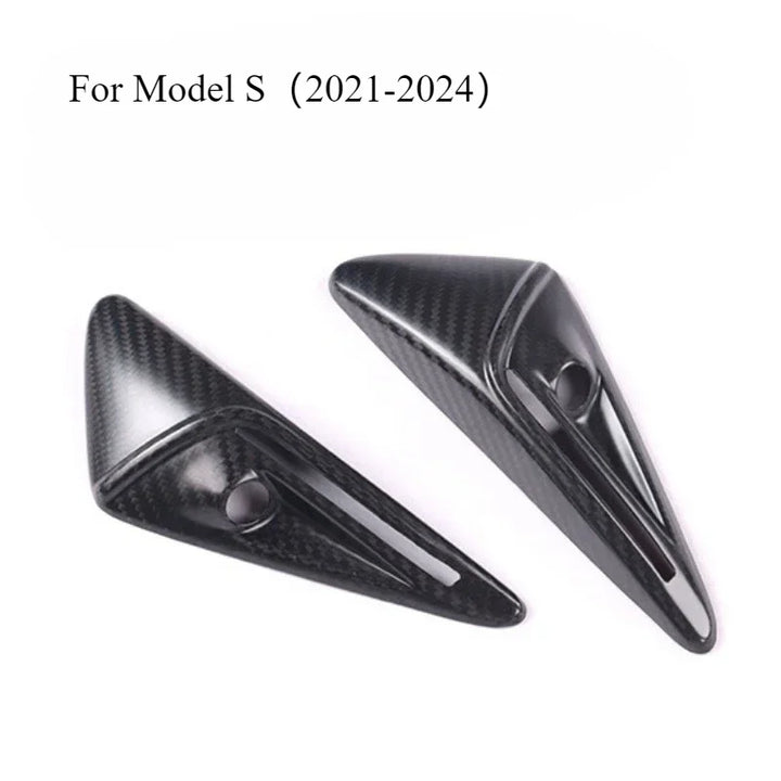 Real Carbon Fiber Side Camera Cover Sticker for Tesla Model 3/Model Y/Model S/Model X/Model 3+ Highland is available at Ludicrous EV.
