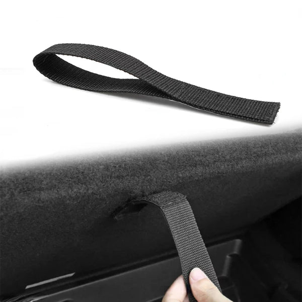 Rear Trunk Rope Drawstring Open Tail Box Cover Handle Pull Straps for Tesla Model Y is available at Ludicrous EV.
