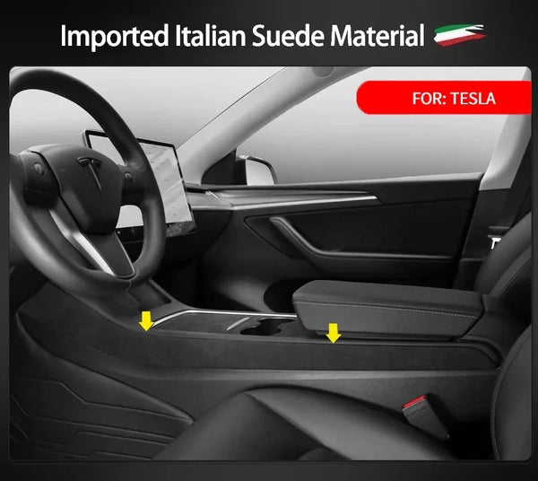 Center Console Side Cover For Tesla Model Y/Model 3, Alcantara