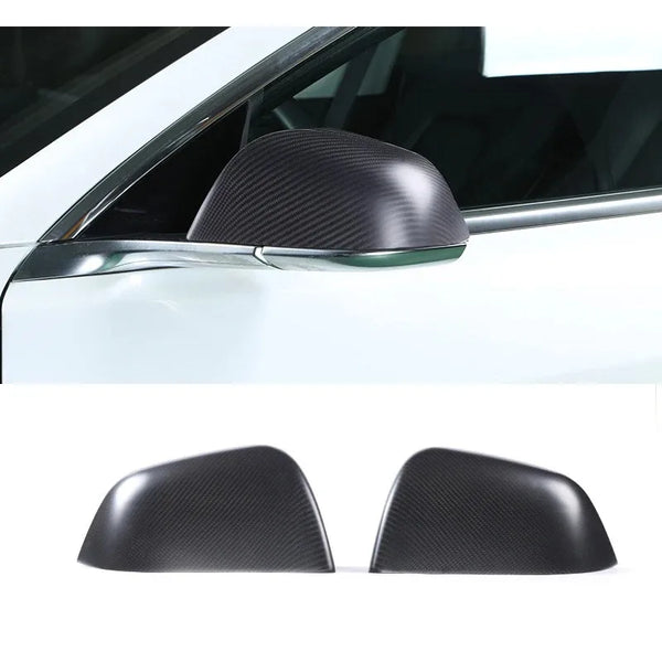 Real Carbon Fiber Rearview Mirror Cover for Tesla Model 3/Y 2017-2023 is available at Ludicrous EV.