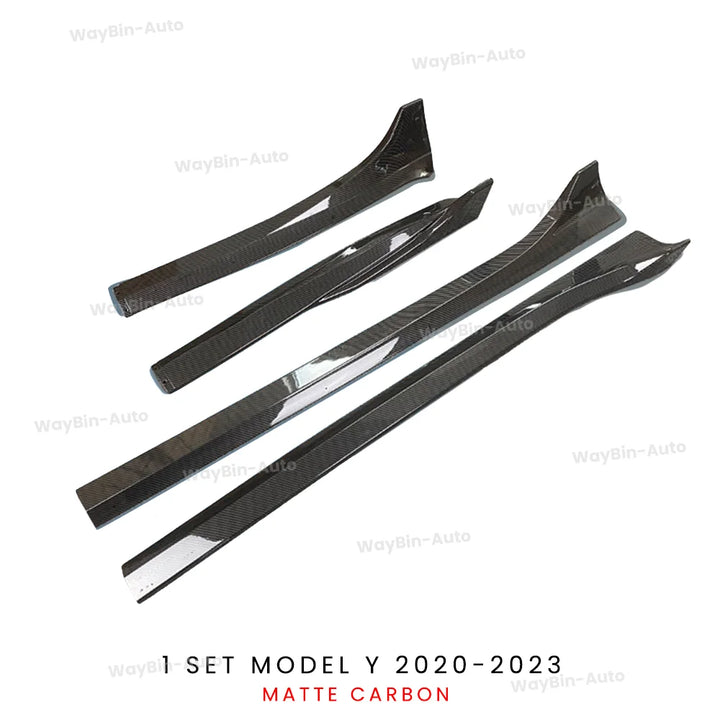 Glossy Carbon Black Side Skirt Body Kit - Aero Side Lip for Tesla Model 3/Model Y 2017-2024 is available at Ludicrous EV.