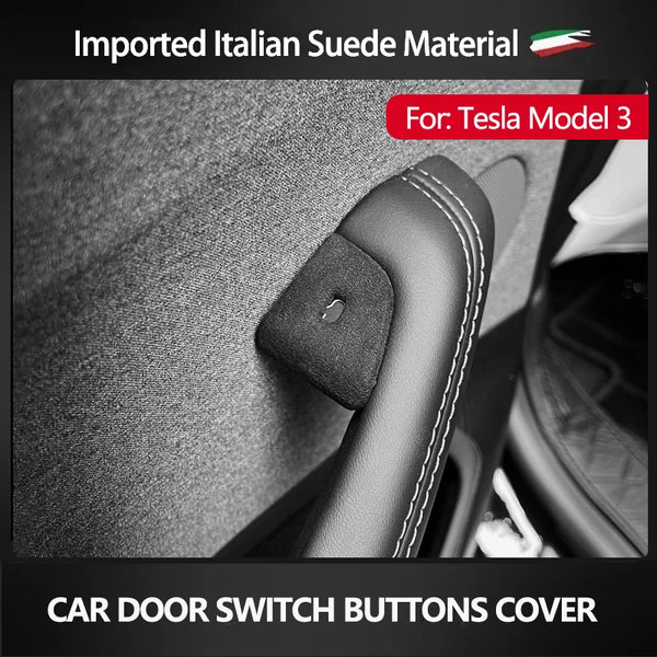 Door Open Button Cover, Interior For Tesla Model 3 Highland (2024+), Alcantara