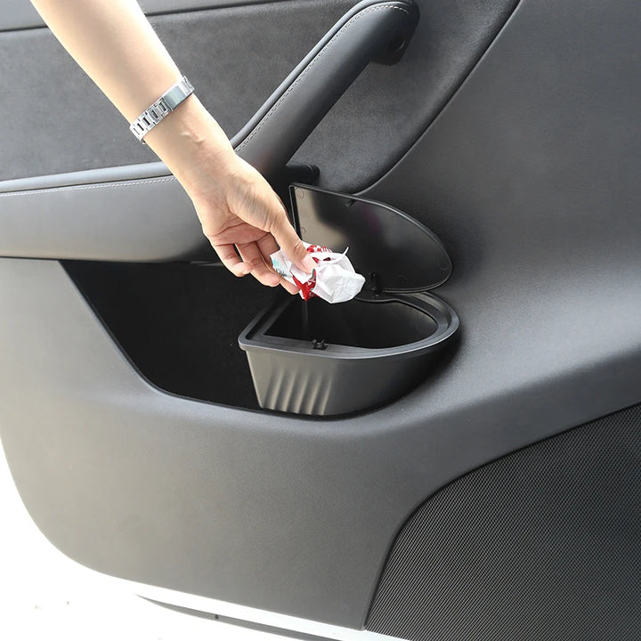 Under-Seat Trash Can for Tesla Model Y 2021-2024 is available at Ludicrous EV.
