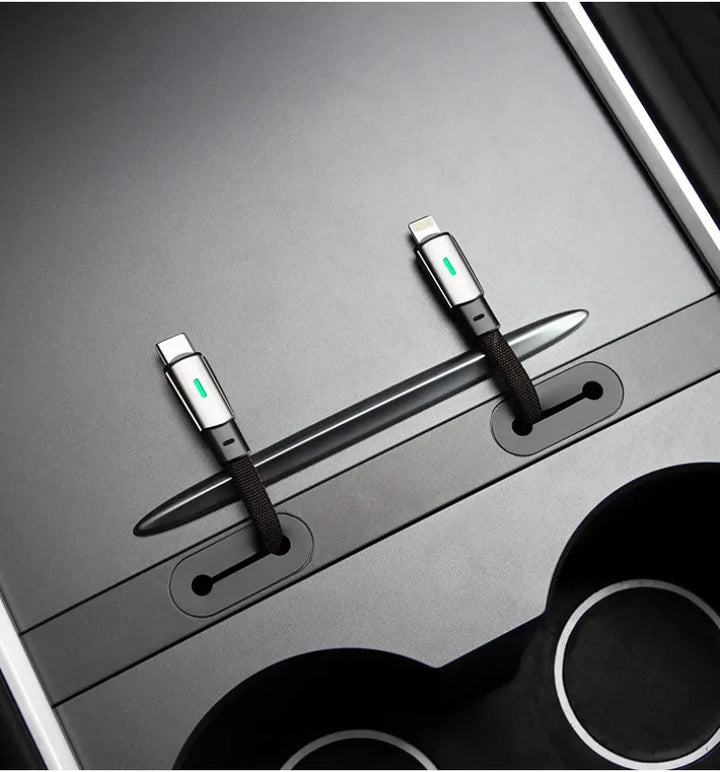 Mobile Phone Charging Cable Hub & Threading Box for Tesla Model 3/Model Y is available at Ludicrous EV.