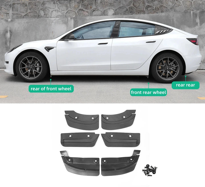 Rear Wheel Mud Flaps For Tesla Model Y/3 2020-2024 is available at Ludicrous EV.
