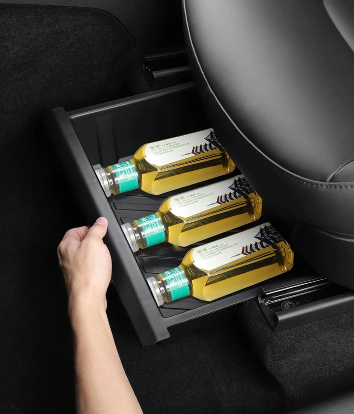 Under Seat Storage Box & Drawer Organizer for Tesla Model Y 2024 is available at Ludicrous EV.