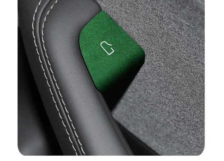 Suede Door Switch Patch Sticker for Tesla Model 3 Highland 2024 Alcantara at Ludicrous EV.