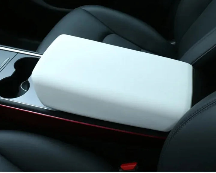 TPE Armrest Box Cover for Center Console – Protective Accessory for Tesla Model 3 Y which is available at Ludicrous EV.