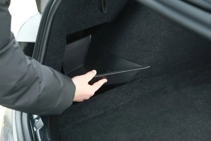 Trunk Side Storage Box Set for Tesla Model 3 Highland 2024 at Ludicrous EV.