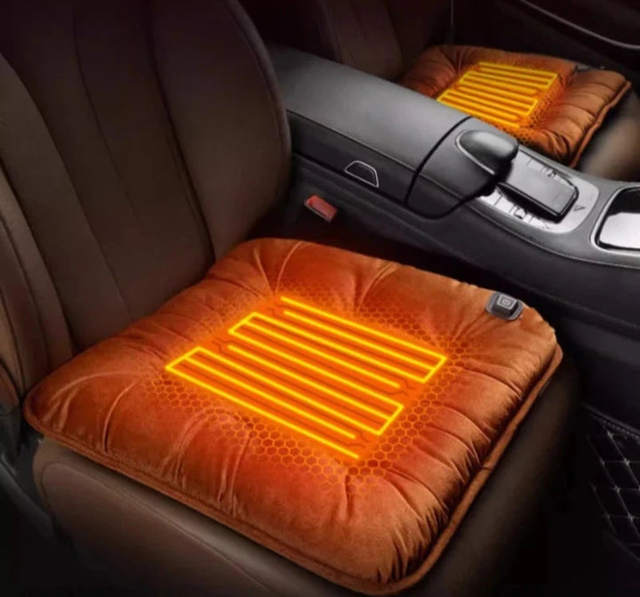 Graphene Heated Car Seat Cushion - Plush Winter Warmth, USB & 12V Power at Ludicrous EV.