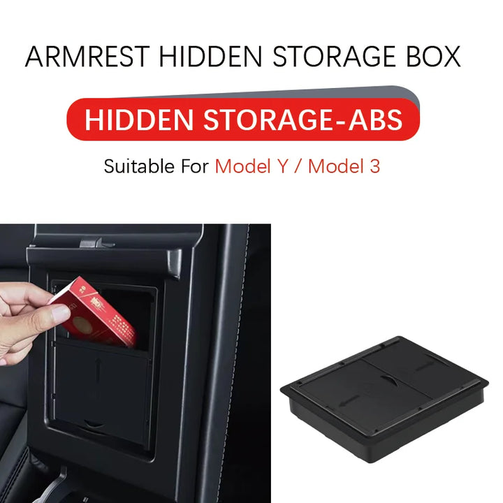 ABS Flock Center Console Organizer for Tesla Model 3/Y 2016-2024 is available at Ludicrous EV.