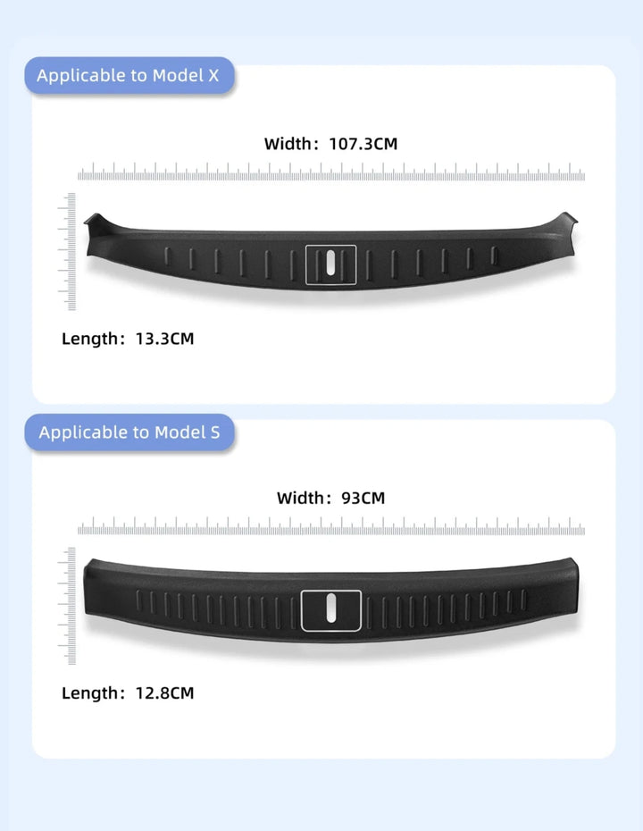 Rear Trunk Threshold Strip & Bumper Protective Cover For Tesla Model X/S 2023-2024 is available at Ludicrous EV.
