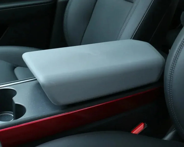 TPE Armrest Box Cover for Center Console – Protective Accessory for Tesla Model 3 Y which is available at Ludicrous EV.