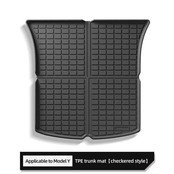 TPE Front and Rear Trunk Protective Mats for Tesla Model Y 2024 is available at Ludicrous EV.