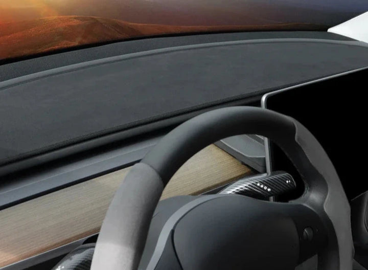 Lightproof Flannel Dashboard Mat Cover Sunscreen Protective Pad for Tesla New Model 3 2024 at Ludicrous EV.