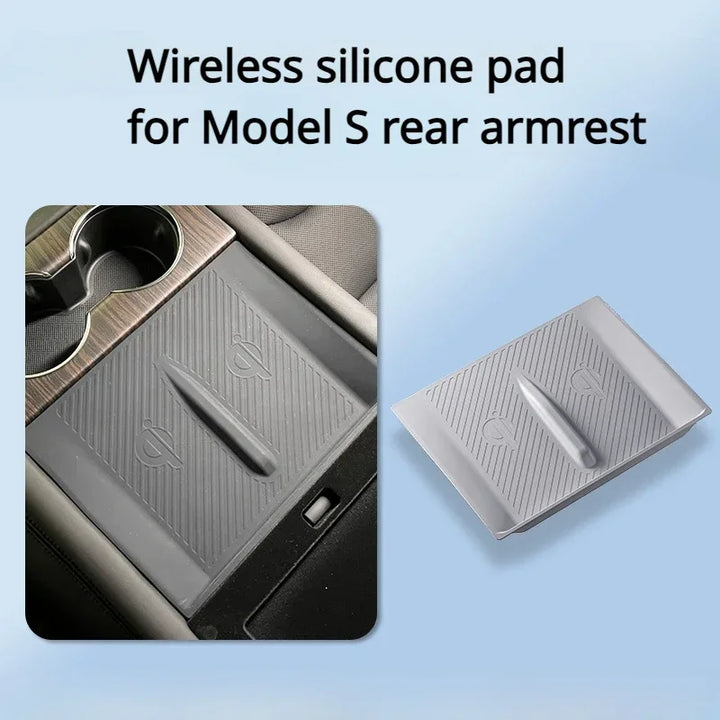 Silicone Center Console Storage Box for Tesla Model X/Model S is available at Ludicrous EV.
