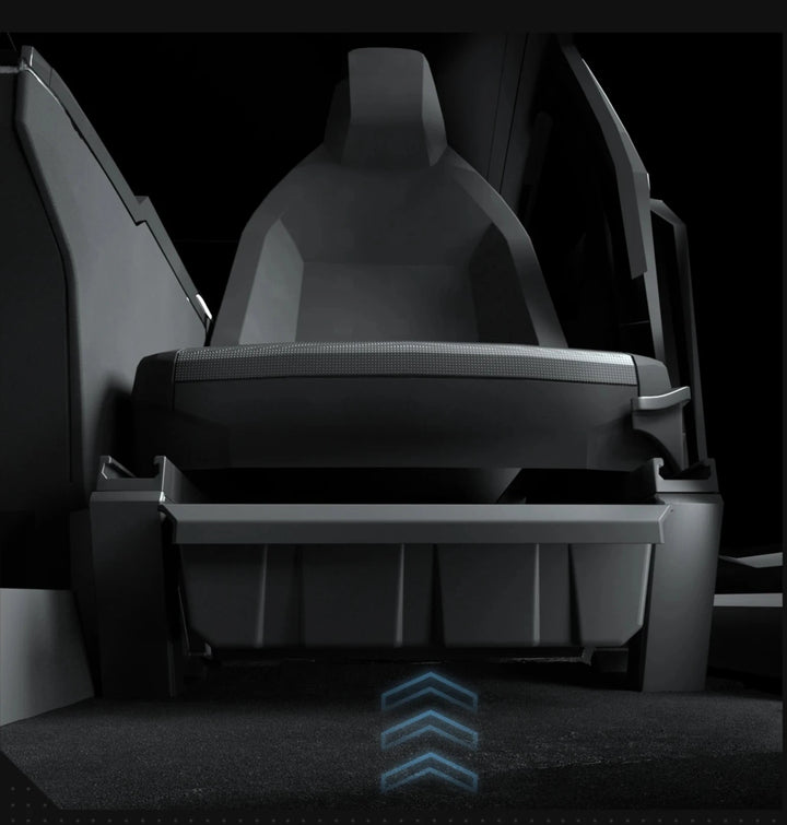 Under Seat Storage Box & Drawer Organizer For Tesla Cybertruck 2024 is available at Ludicrous EV.
