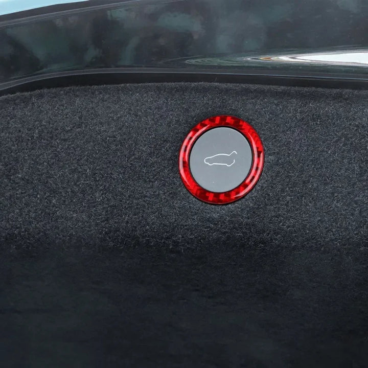  Real Carbon Fiber Trunk Switch Button Frame Trim for 2024 Tesla Model 3 Highland  is available at Ludicrous EV.