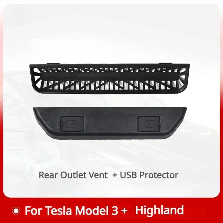 Air Outlet Cover Rear Vent Anti-Blocking Protector for Tesla New Model 3 Highland 2024 at Ludicrous EV.
