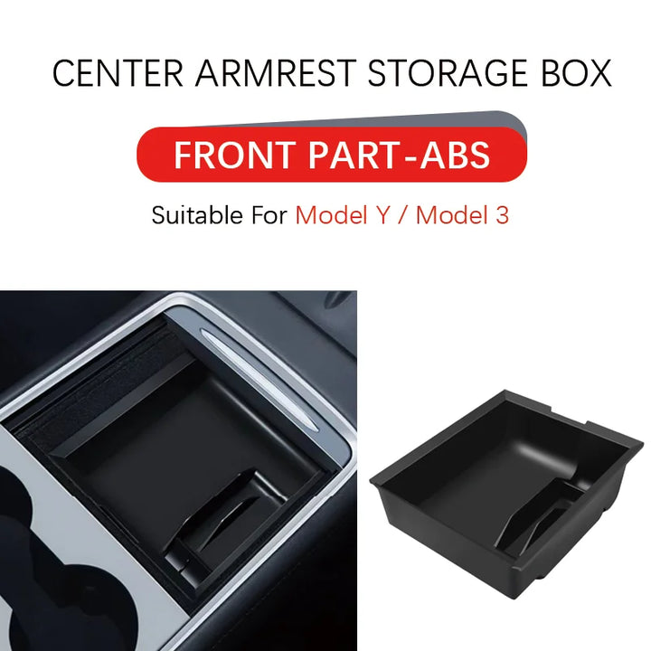 ABS Flock Center Console Organizer for Tesla Model 3/Y 2016-2024 is available at Ludicrous EV.