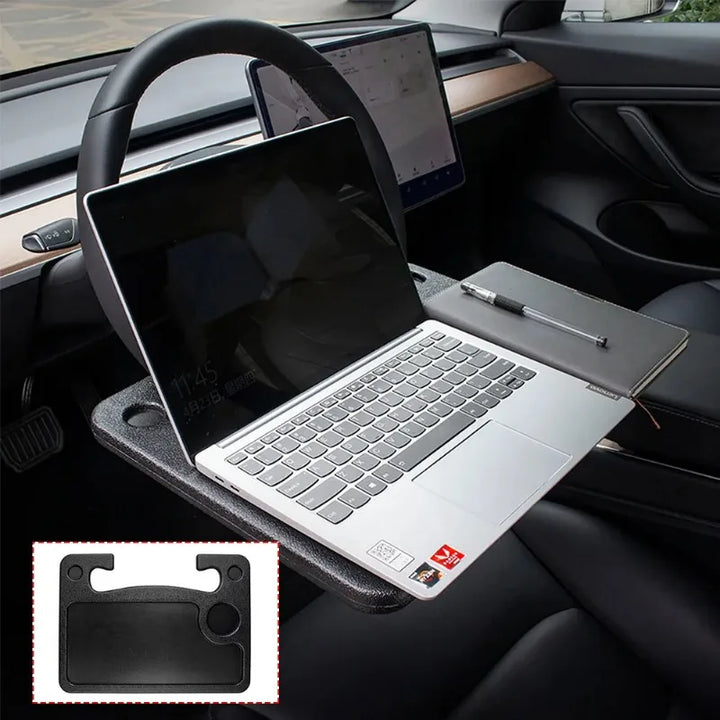 Multifunctional Car Travel Table Laptop Desk Steering Wheel Tray for Eating & Work for Tesla Model 3/Model S/Model X/Model Y is available at Ludicrous EV.