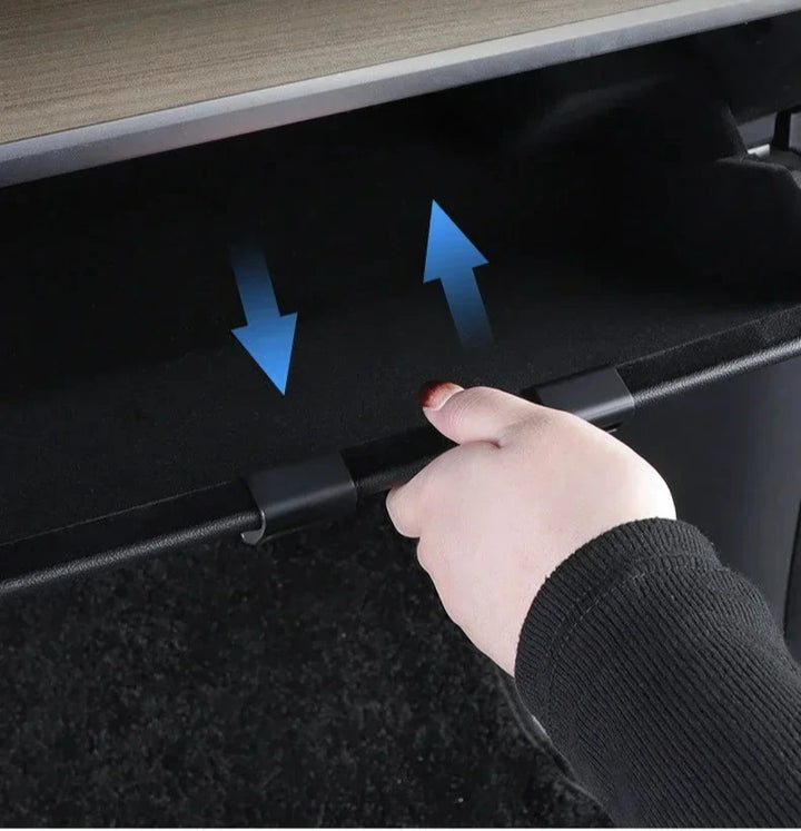 Space-Saving Foldable Glove Box Hook for Tesla Model 3/Model Y is available at Ludicrous EV.
