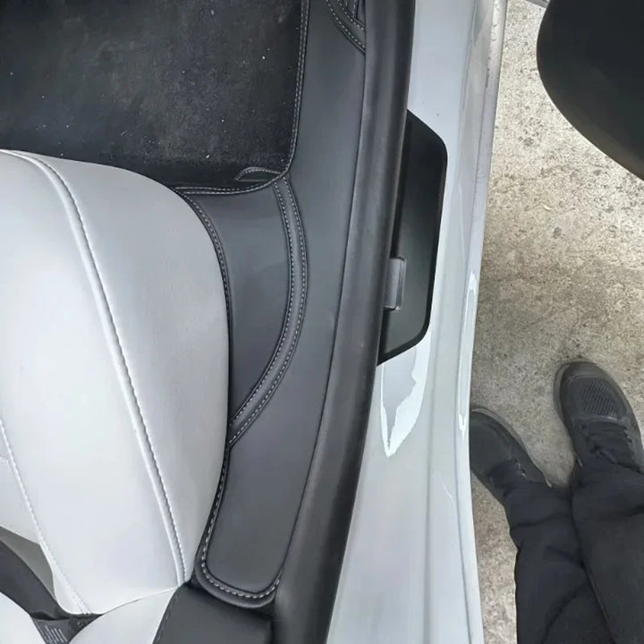 Front and Rear Door Sill Pads in Nappa Leather, Welcome Pedal Threshold Strips for Tesla Model 3 Highland 2024  is available at Ludicrous EV.