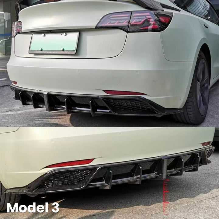 Thunder Style Rear Diffuser for Tesla Model 3/Y (2017-2023) is available at Ludicrous EV.