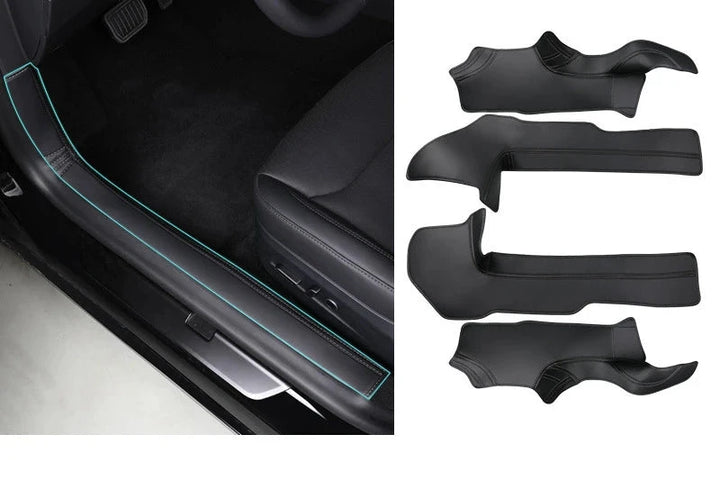 Leather Front & Rear Door Sill Pad for Tesla Model 3+ Highland 2024