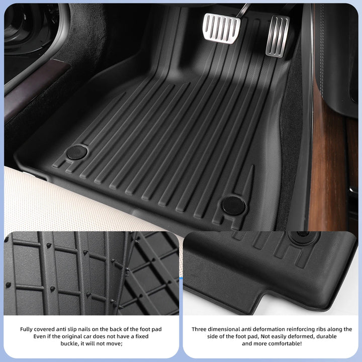 TPE Fully Coverage Floor Mats & Non-Slip Foot Pads For Tesla Model S 2024 is available at Ludicrous EV.