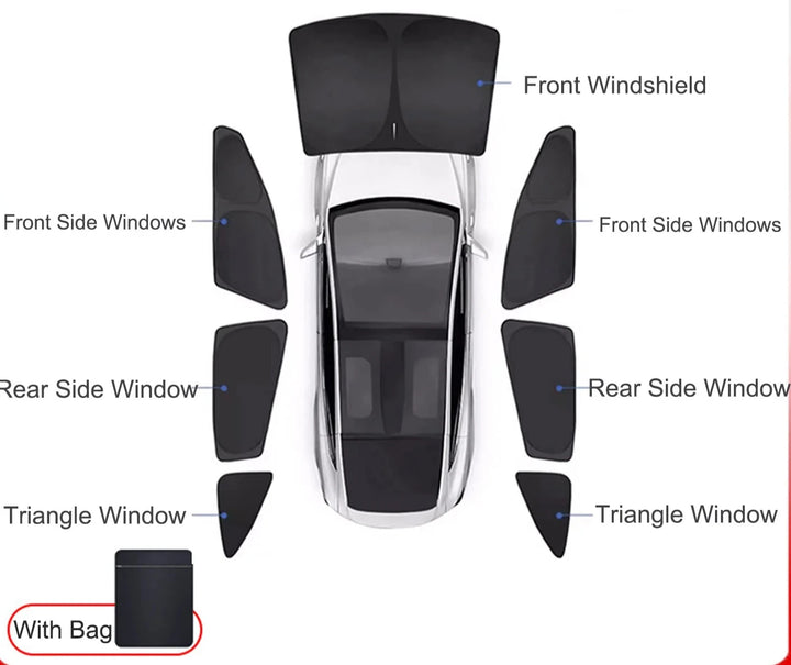 Side Window Sun Shade for Camping & Hiking – Custom Privacy Protection for 2023 Tesla Model 3/Model Y at Ludicrous EV.
