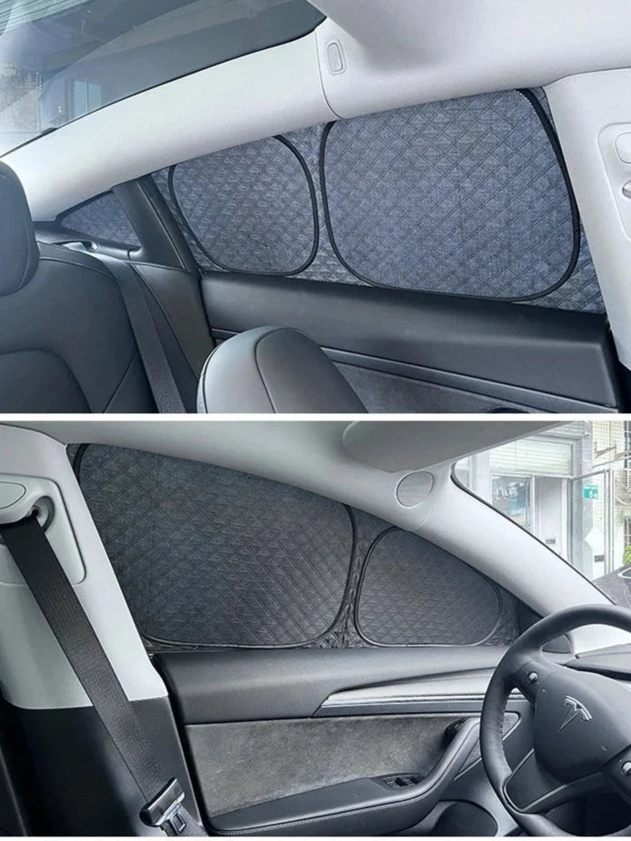 Windshield Sunshade Cover Side Window Blind Shading for Tesla Model Y 2024 is available at Ludicrous EV.