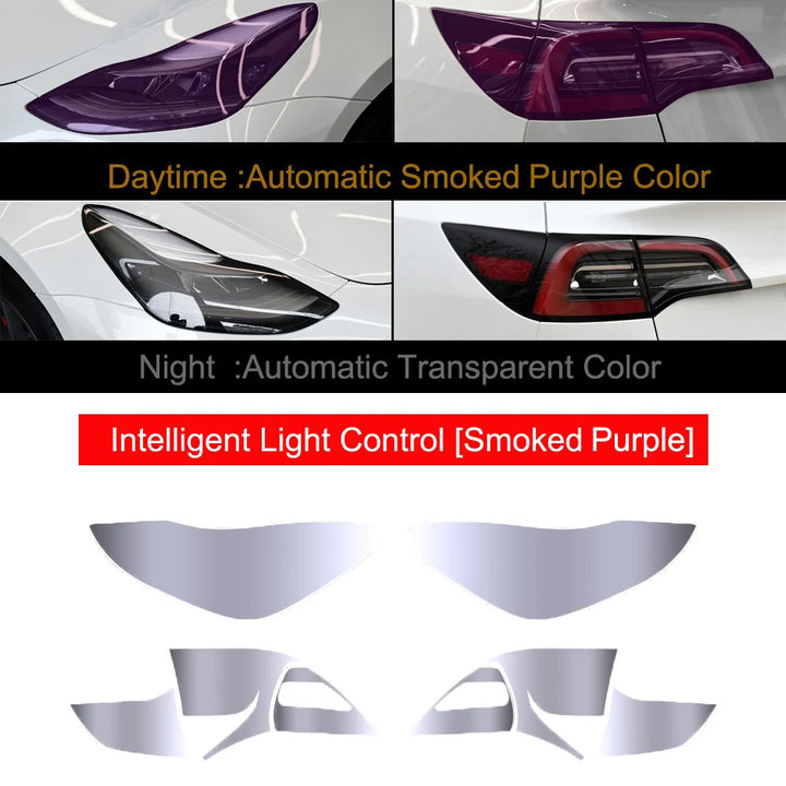 TPU Smoke Black Headlight Protector Film for Tesla Model 3/Y 2017-2022 is available at Ludicrous EV.