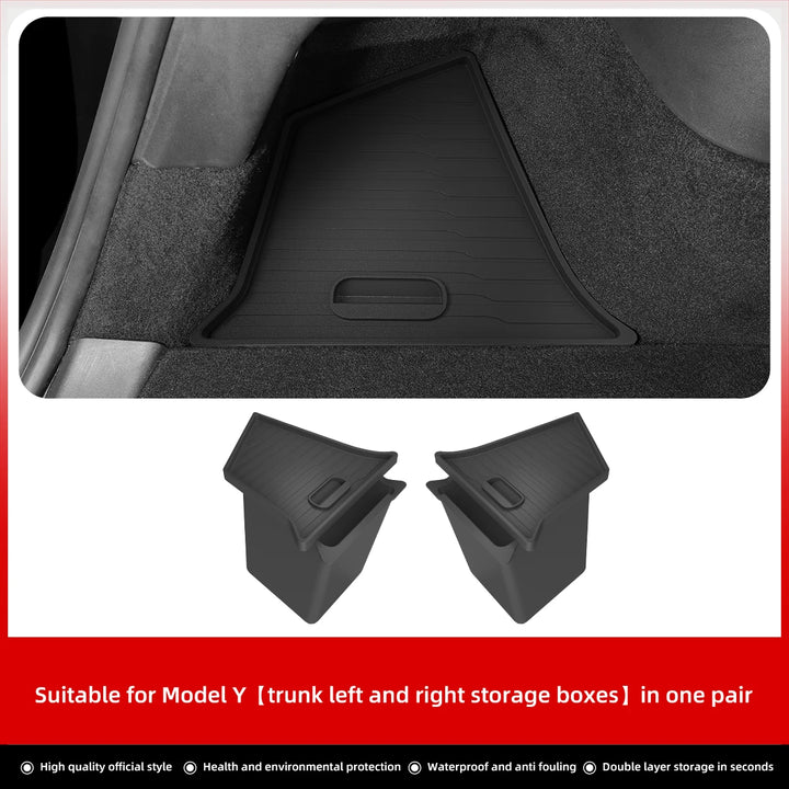 Rear Trunk Left and Right Side Storage Box For Tesla Model Y 2020-2023 is available at Ludicrous EV.