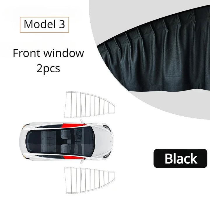 Side Window Sunshade Curtain for Tesla Model 3/Model Y/Model 3+ Highland (2024) is available at Ludicrous EV.
