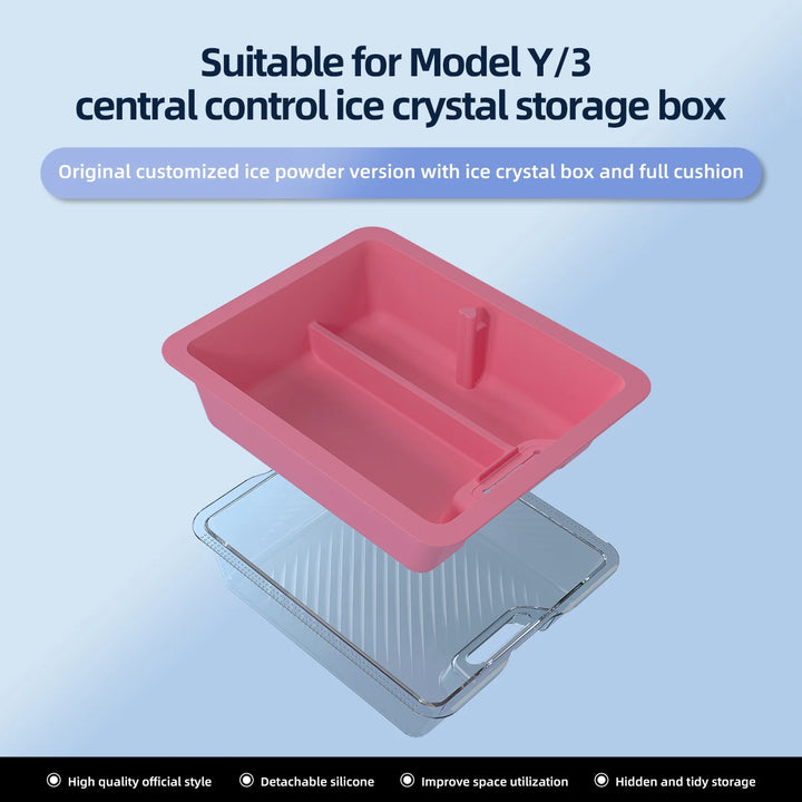 Central Control Armrest Storage Box for Tesla Model 3/Y 2023 is available at Ludicrous EV.