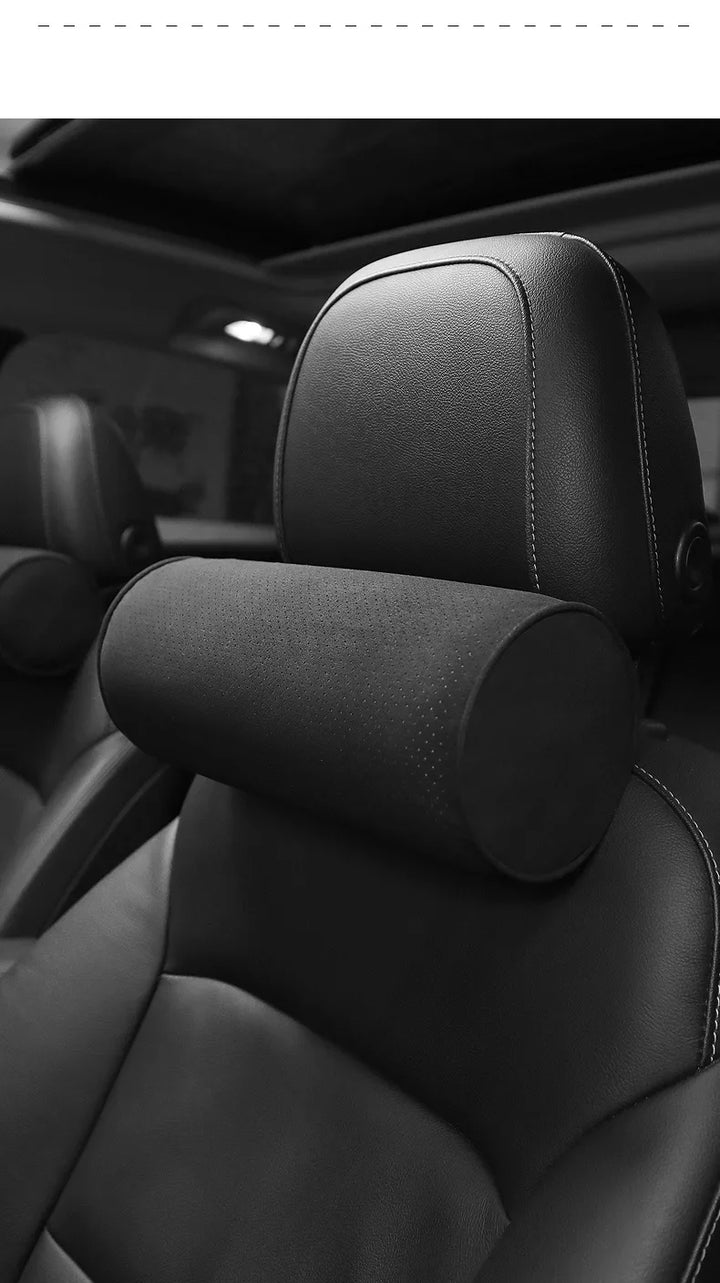 Alcantara Suede Car Neck Pillow – Circular Headrest for Cervical Spine Protection is available at Ludicrous EV.
