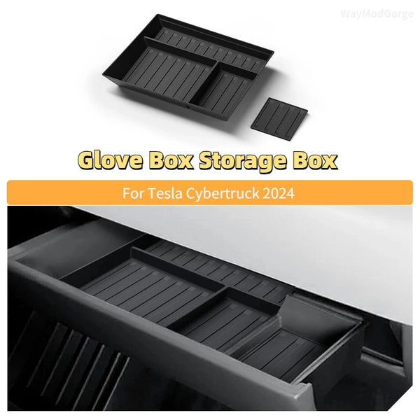 Glove Box Storage Box for Tesla Cybertruck 2024 TPE Glovebox Drawer Storage Boxes Car Modification Accessories for Tesla Pickup