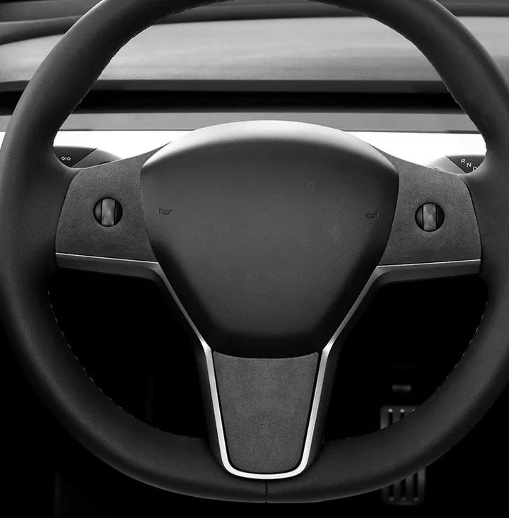 Steering Wheel Cover Sticker & Panel Trim Frame For Tesla Model 3/Y is available at Ludicrous EV.
