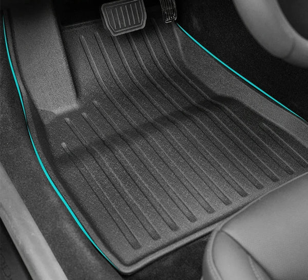 Foot Mats Set TPE Floor Cargo Tray Anti-Kick Protector with Frunk & Trunk Covers for Tesla Model 3 Highland 2023-2024 is available at Ludicrous EV.

