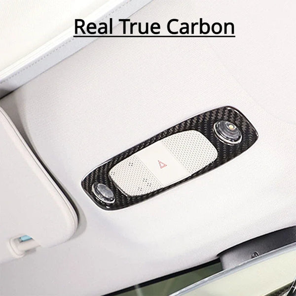 For Tesla Model 3 Y Reading Light Decorative Sticker Cover Car Real True Carbon Trim Modification Interior Accessories 2017-2023