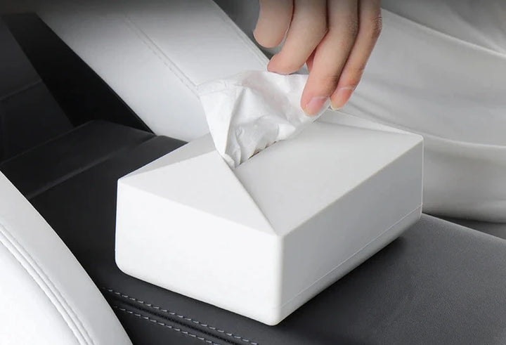 Silicone Car Tissue Holder with Fix Strap for Seat Back Cybertruck for Tesla Model 3/Model  Y/Model S/Model X is available at Ludicrous EV.