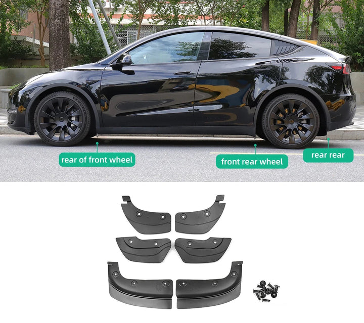 Rear Wheel Mud Flaps For Tesla Model Y/3 2020-2024 is available at Ludicrous EV.
