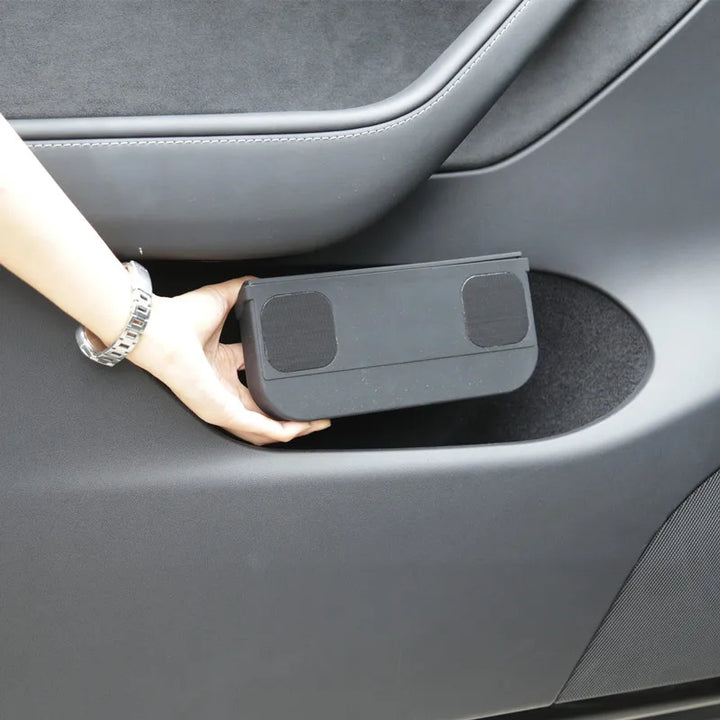 Sticky Seat Crevice Side Sunglasses Storage Box for Tesla Model 3/Model Y (2023) is available at Ludicrous EV.
