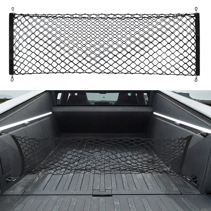 Elastic Storage Net for Tesla Cybertruck 2024 Back Bucket is available at Ludicrous EV.
