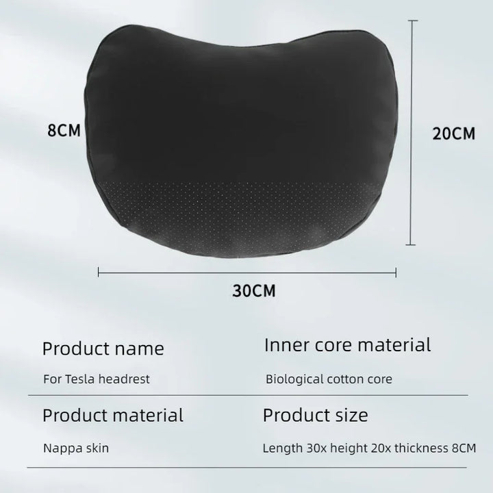 Leather Car Seat Headrest Neck Pillow for Tesla Model 3/Model Y/Model 3+ Highland 2024 at Ludicrous EV.