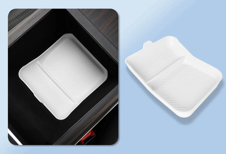 Wireless Charging Pad & Armrest Organizer For Tesla Model S/X 2024 is available at Ludicrous EV.